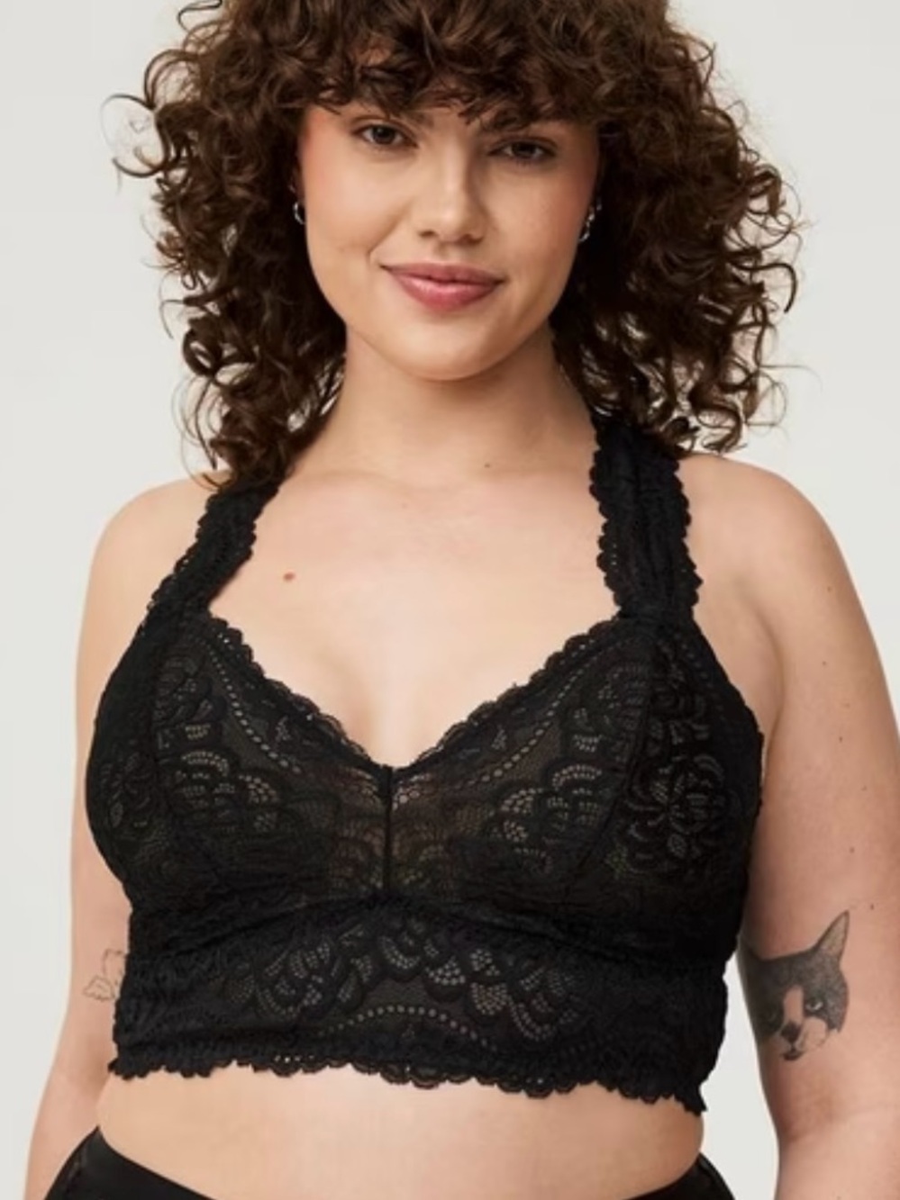Torrid Black Lace Unlined Wireless Racerback Bralette Size 2X